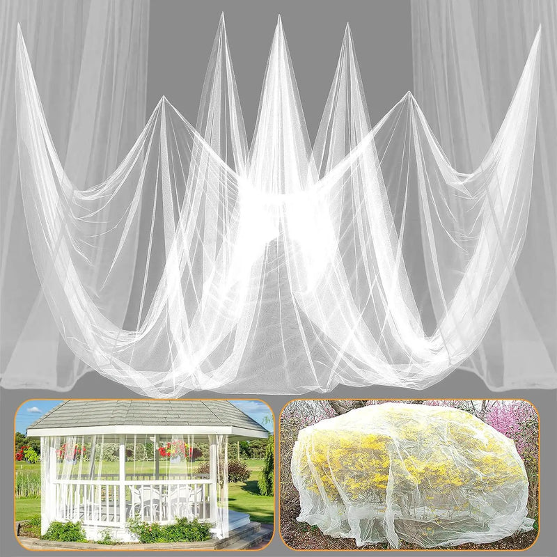 33x10ft Large Mosquito Net, Mesh Netting for Garden Skin and Plants Protection, Patio Bird Bug Screen, White by GreenHaven Gardens