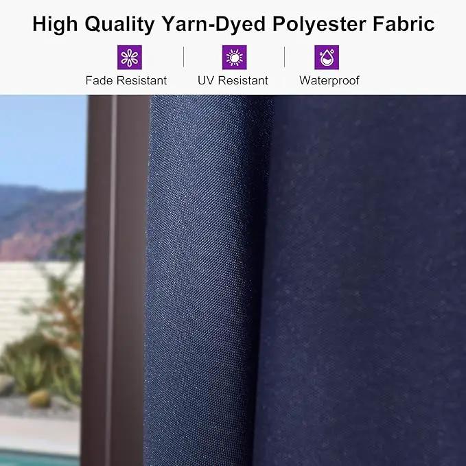 PURPLE LEAF 9' X 11.5' Rectangle Cantilever Umbrella Patio Umbrella Outdoor Aluminum Offset Hanging Umbrella with 360-degree Rotation for Pool Garden Backyard Deck, Navy Blue by GreenHaven Gardens