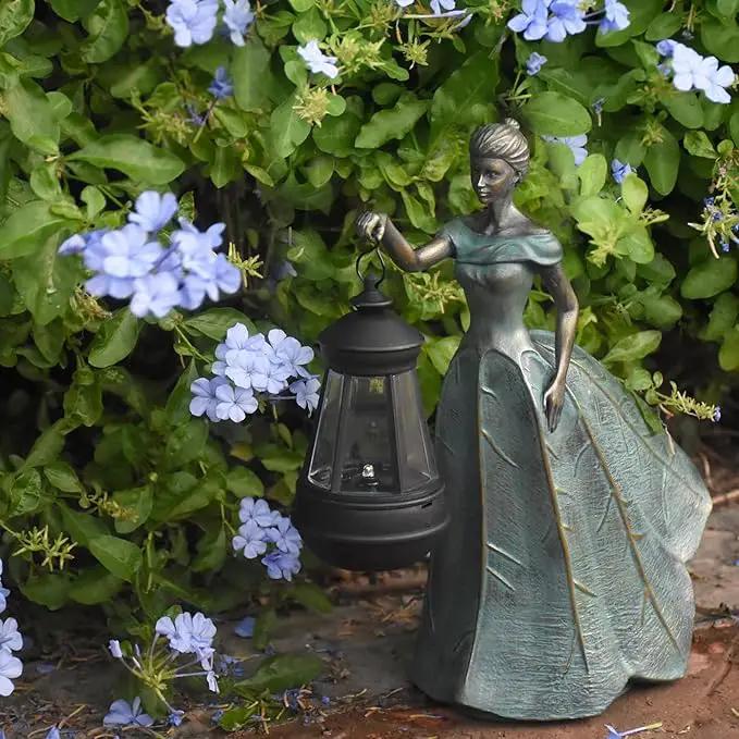 Fairy Garden Statue Solar Garden Decor with Lights for Yard Lawn Decorations Outdoor Patio Fairy Garden Decor Gardening Gifts for Women by GreenHaven Gardens