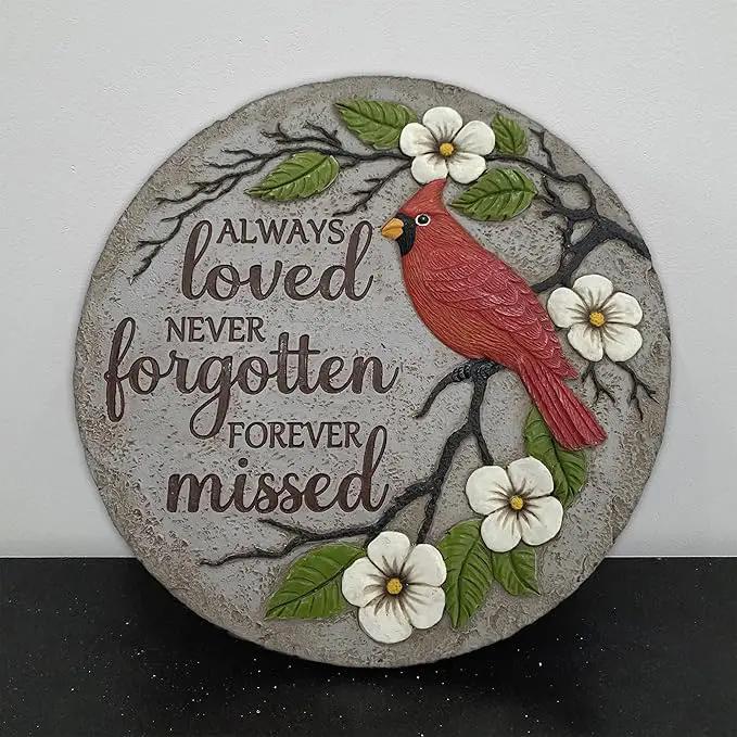 Cardinal Memorial Stones, Garden Memorial Stones for Loved Ones, Garden Stones in Memory of Loved Ones, Sympathy Gifts, Memorial Gifts Loss of Mother, Father TNS5 by GreenHaven Gardens