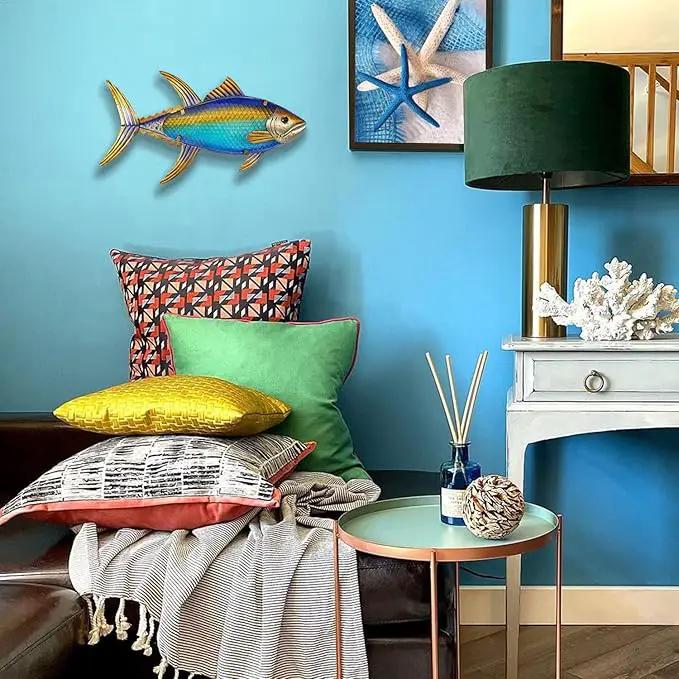 LIFFY Metal Fish Wall Decor Fish Metal Wall Art Hanging Metal Outdoor Wall Art for Outdoor Ocean Beach Sea Pool Decor by GreenHaven Gardens