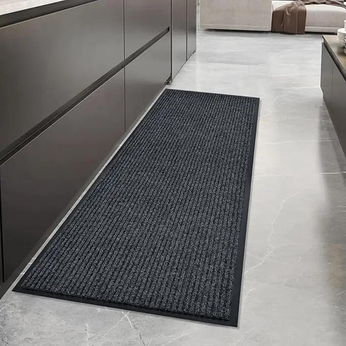 fani Heavy Duty Large Outdoor Indoor Entrance Black Doormat Waterproof Low Profile Entrance Rug Front Door Mat Patio Anti-Skid Rubber Back, 23x72 inch (Gray) by GreenHaven Gardens