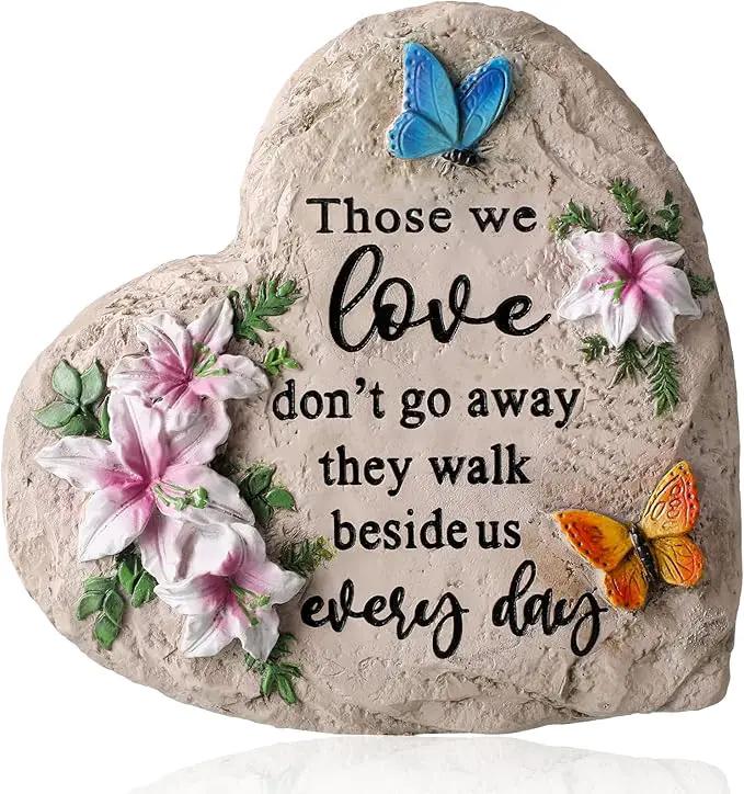 Jetec Memorial Garden Stone Sympathy Gift Decor Those We Love Don't Go Away Memorial Bereavement in Memory of Loss of Loved One Condolence Gifts for Outdoors(6 Inch) by GreenHaven Gardens