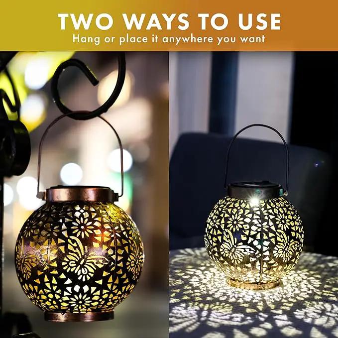 MAGGIFT 2 Pack Solar Lanterns Outdoor Waterproof Hanging Lantern Lights Decorative Solar Light for Garden Table Patio Yard Pathway Walkway,Unique Gifts for Women Gardening,Warm White. by GreenHaven Gardens