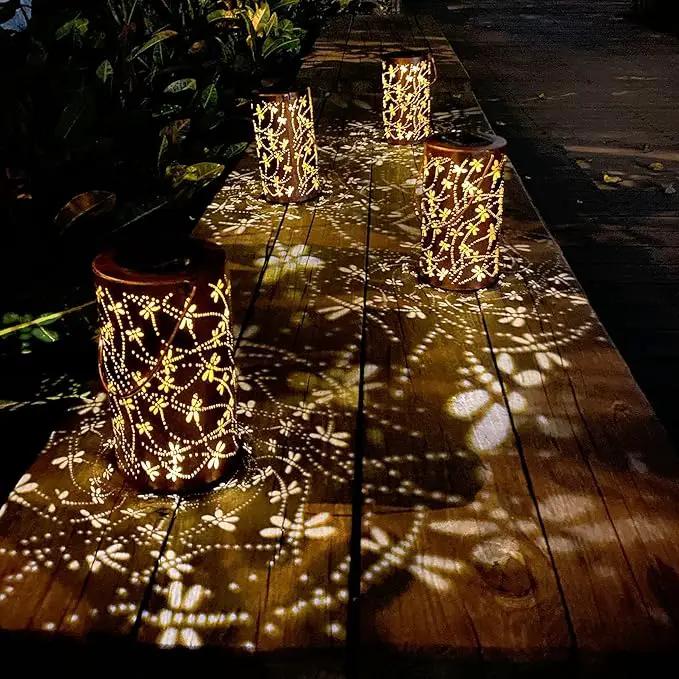 4 Pack Solar Lanterns Outdoor Hanging Lantern Lights, Dragonfly Hollowed-Out Metal Decor Lantern, Waterproof LED Decorative Garden Light - Delicate Garden Decoration for Patio, Yard by GreenHaven Gardens