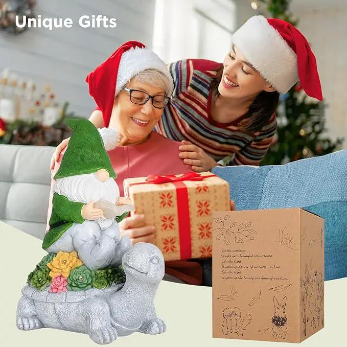 JOBOSI Dwarfs Solar Light Garden Decor Yard Decor Turtle Decor Santa Claus Turtle Solar Light Dwarf Garden Gnome Statues Gifts for mom, Gifts for Grandma by GreenHaven Gardens