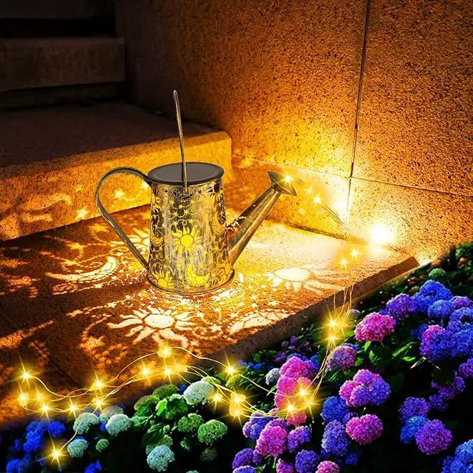 Solar Garden Lights Outdoor, Solar Watering Can Lights Garden Decor Gifts for Grandma Mom, Sun Moon Waterproof Hanging Lantern with String Lights, Yard Decoration for Patio Porch Lawn Backyard Pathway by GreenHaven Gardens
