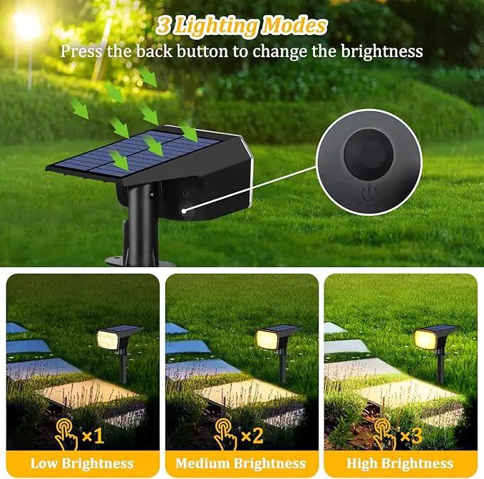 8-Pack Solar Spot Lights Outdoor, 59 LED Solar Lights Outdoor Waterproof, Outdoor Solar Lights for Yard with 3 Lighting Modes, Landscape Spotlights for Garden Pathway, Warm White by GreenHaven Gardens
