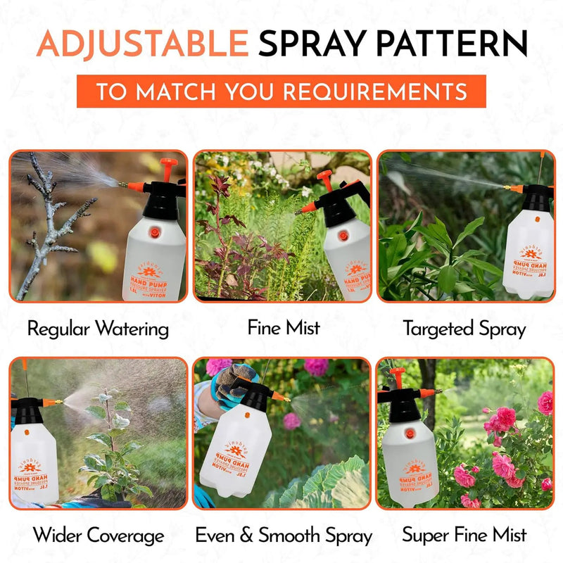 Handheld Pumping Sprayer Viton Seals Sprayers in Lawn and Garden, Spray Bottles for Cleaning Chemical Sprayer Continuous Spray Bottle for Plants 1.5L (0.4 Gal/51oz) by GreenHaven Gardens