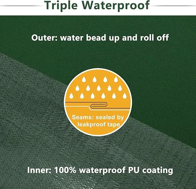 Favoyard Patio Chair Cushions 20 x 20 x 3 Inch Waterproof Outdoor Seat Cushions for Patio Furniture 3-Year Color Fastness Garden Sofa Couch Chair Pads with Handle & Adjustable Straps Set of 2, Green by GreenHaven Gardens