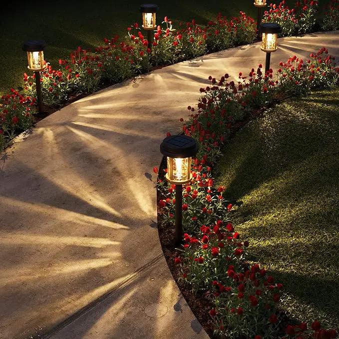 XMCOSY+ Solar Garden Lights Waterproof - 20 LM Solar Pathway Lights, Water Lens Glass Outdoor Lighting for Garden Yard Walkway Driveway Landscape (Warm White) by GreenHaven Gardens
