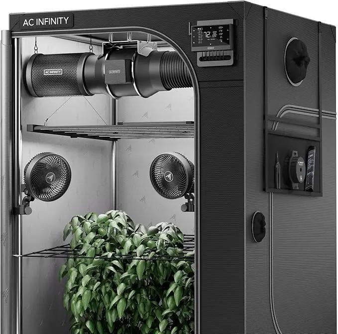 AC Infinity AI Grow System PRO 5x5, 6-Plant Kit w/Self-Learning AI Controller, Dynamic Airflow & LM301H EVO LED Lighting Control, 2000D Mylar Tent w/Lab-Tested Reflectivity, Largest Zippered Window by GreenHaven Gardens