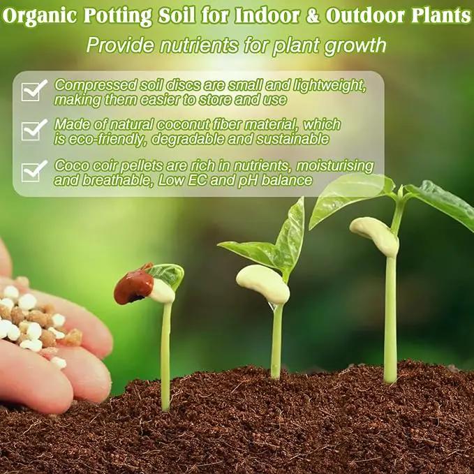 ZeeDix 50Pcs 40mm Compressed Coco Coir Fiber Potting Soil Seed Starters - Organic Coco Coir Pellet Fiber Soil for Planting Bonsai, Herbs, Flowers and Vegetables by GreenHaven Gardens