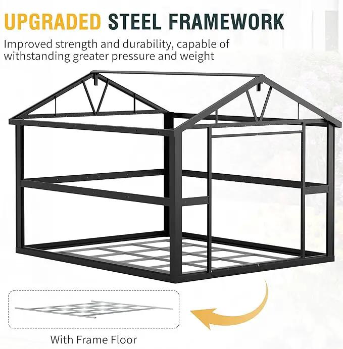 10x12 Ft Outdoor Storage Shed, Extra Large Metal Shed with Frame Floor, Lockable Doors, 2 Windows, Outside Steel Tiny House Ideal for Garden, Backyard, Patio Utility, Tool Storage by GreenHaven Gardens