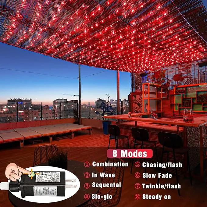 Vivideal 300 LED Red Christmas Lights, 99ft String Lights Indoor 8 Modes Clear Wire, Connectable Waterproof Plug in Red String Lights for Bedroom Indoor Outdoor Halloween Christmas Decorations by GreenHaven Gardens