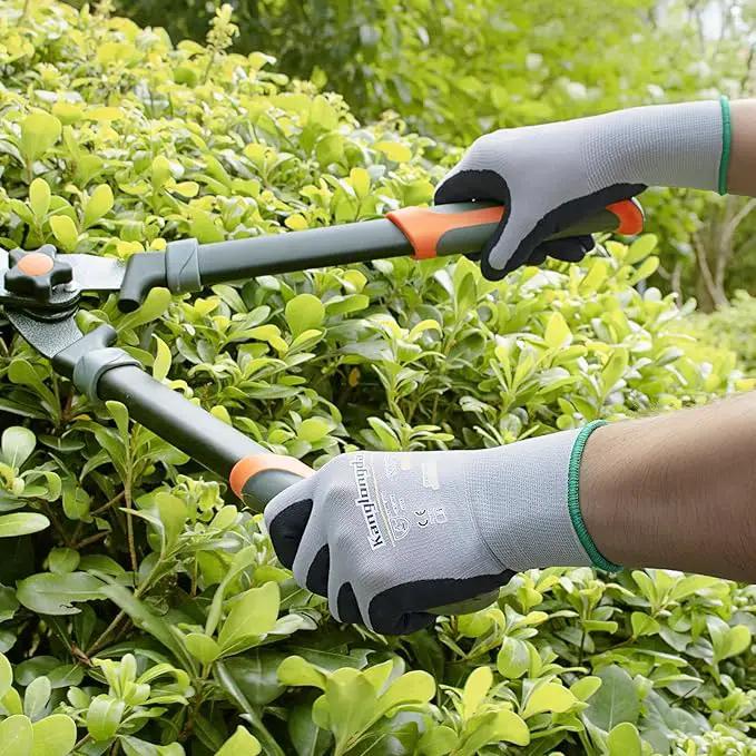 3-Paris Medium Work Gloves for Men and Women, Nitrile Coated Safety Protective Gloves with Grip, Ideal for Gardening, Warehouse, Mechanic, Light Duty Construction Work by GreenHaven Gardens