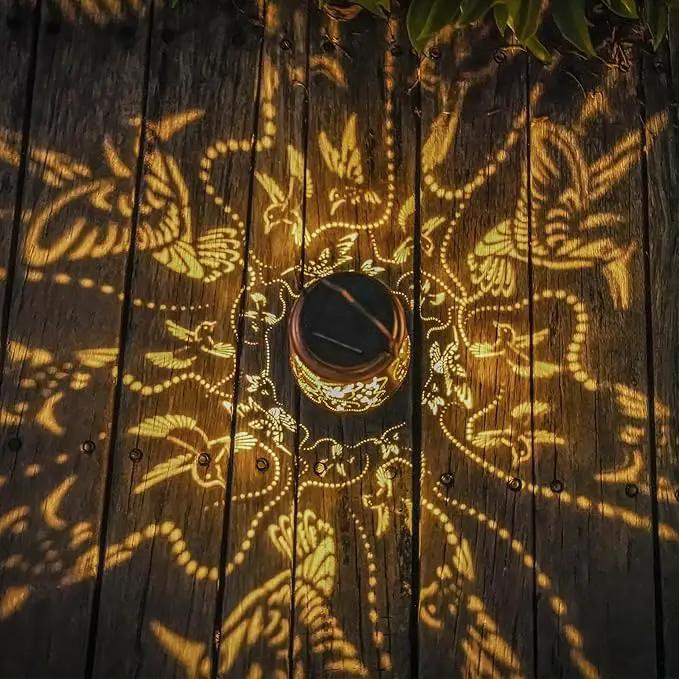 Solar Hummingbird Lanterns Outdoor Hanging Decor Lantern,Waterproof Hollow Out Metal Decorative Garden Light,Graceful Decoration for Patio,Yard,Landscape,Walkway,Festival by GreenHaven Gardens