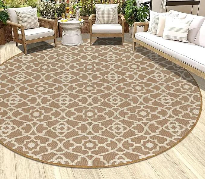 HEBE Outdoor Rug Waterproof 8ft, Plastic Straw Rug Camping Rug, Reversible Outdoor Patio Rugs RV Mat Clearance, Indoor Outside Floor Carpet for Porch,Deck,Camper,Balcony,Backyard by GreenHaven Gardens
