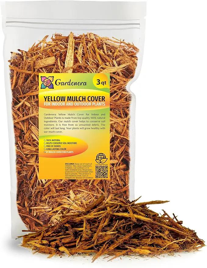 Yellow Mulch - Create a Polished and Professional Outdoor Space - 3 QUARTS by GreenHaven Gardens