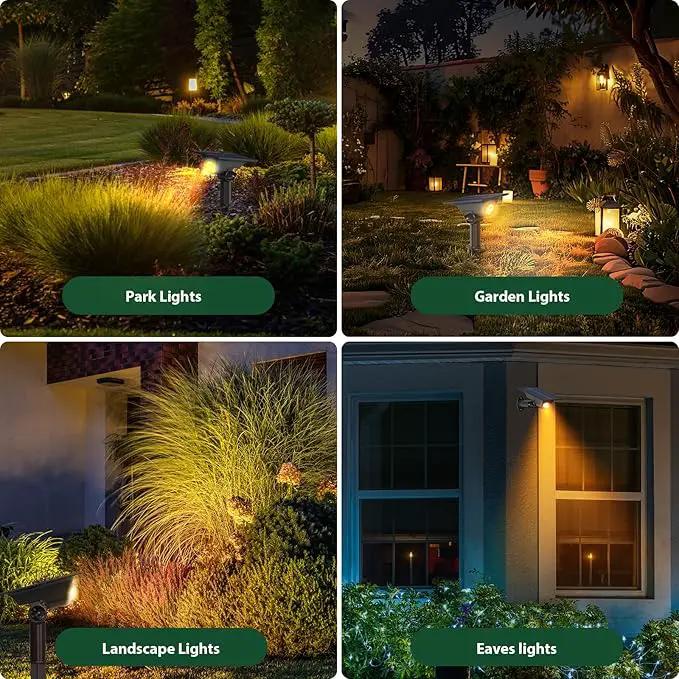 4 Pack Solar Power Spot Lights Outdoor Waterproof LED Dusk to Dawn Landscape Spotlight for Outside Yard, Tree, Flag, Plants, Fountain, Statues, 2 Modes, 18 Hours Accent Ambient Lighting (Warm Light) by GreenHaven Gardens