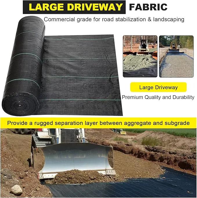 Driveway Fabric - 5x500 ft Heavy Duty 4OZ French Drain Fabric for Erosion Control & Landscape Weed Barrier by GreenHaven Gardens
