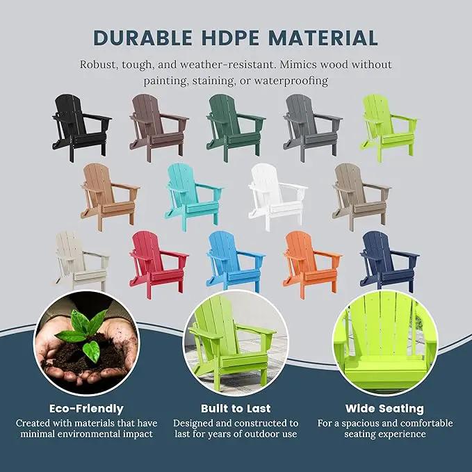 Westin Outdoors Laguna WO Home Outdoor Adirondack Folding Chair Lounger Seat Traditional Retro Home Furniture for Beach, Balcony, Backyard, Lawn, Patio, Pool, Deck, Garden (Lime Green) by GreenHaven Gardens