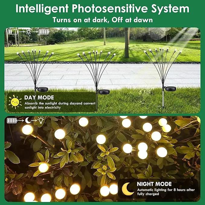 2025 Solar Lights Outdoor Waterproof , 10 Pack Solar Garden Lights, Solar Firefly Lights Outdoor Waterproof, Solar Twinkle Swaying Fairy Light for Yard Patio Pathway Garden Decoration (Warm White) by GreenHaven Gardens