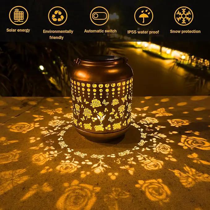 Solar Lanterns Outdoor, Waterproof Hanging Solar Lantern Garden Decor, Solar Lights for Backyard Porch Patio Table Yard Balcony Lawn Pathway, Rose Gifts for Women Grandma Mom by GreenHaven Gardens