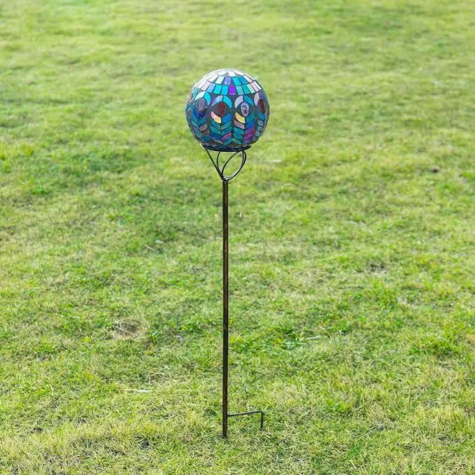 VCUTEKA Solar Lights Outdoor Garden Decor Mosaic Solar Garden Lights Waterproof Glass Ball LED Pathway Stake Light for Landscape Lawn Patio Yard Decoration 6 inch by GreenHaven Gardens