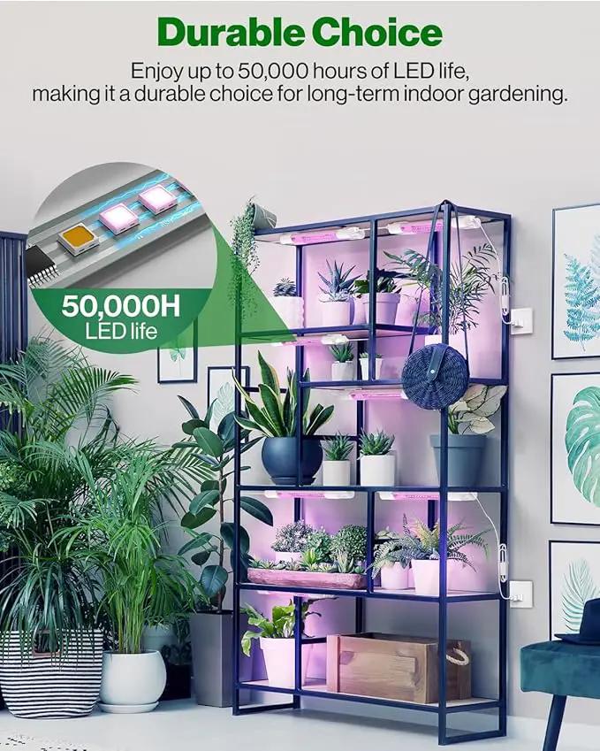 Sunco 1ft Grow Light LED, 10W, Full Spectrum, for Seed Starting, Seedling, Indoor Plants, Plug in Suspended Fixture, Link Up to 16, Inline Switch, ETL 2 Pack by GreenHaven Gardens