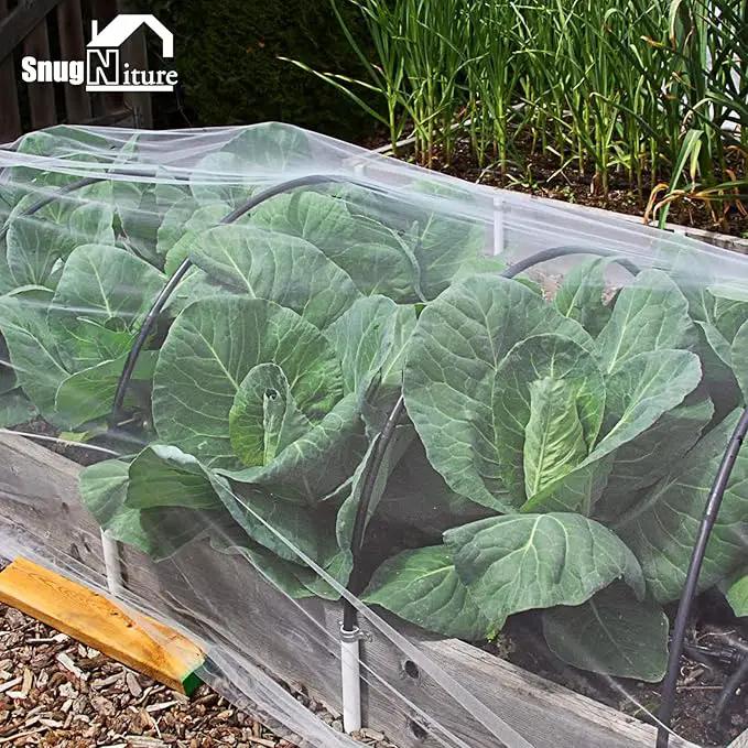 SnugNiture Garden Netting 10x33FT Ultra Fine Mesh Mosquito Netting Plant Covers, White Bird Netting Barrier Greenhouse Row Cover Protect Fruits Flower Vegetables from Birds Deer & Squirrels by GreenHaven Gardens