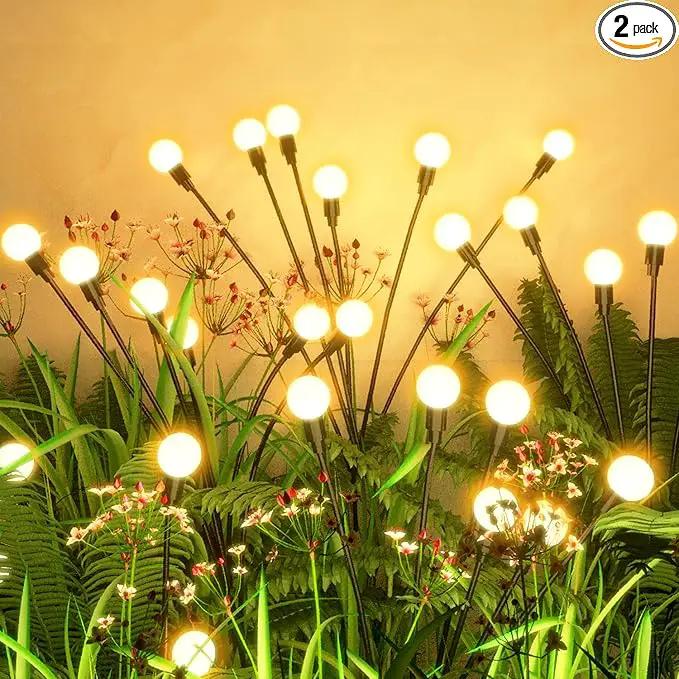Flumy Solar Lights Outdoor Waterproof 2 Pack, Upgraded Outdoor Firefly Light for Yard Patio Garden Decor, Solar Lights for Outside Gardening Supplies,Gifts for Grandma by GreenHaven Gardens