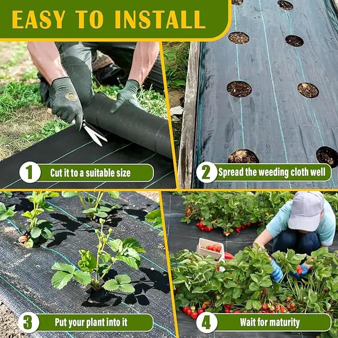 KAKO Weed Barrier Fabric 3Ft x 200Ft, Garden Weed Barrier Fabric, Weed Barrier Landscape Fabric, Garden Fabric Weed Barrier Weed Cloth for Garden Fabric, Landscaping Fabric, Driveway Fabric by GreenHaven Gardens