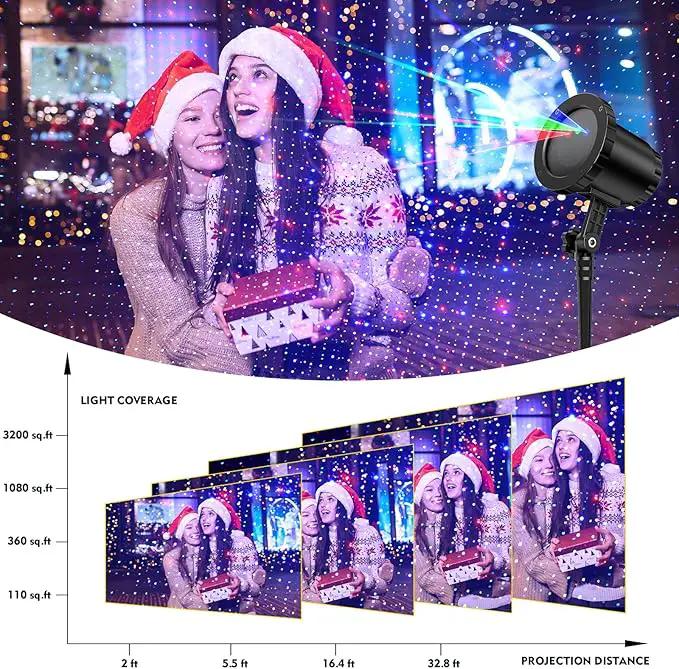 Christmas Laser Lights Outdoor, Red Green Blue Christmas Projector Lights Outdoor,with Wireless Remote Control, for Light ShowIndoor/Outdoor Garden, Courtyards, Party(XB-MTX) by GreenHaven Gardens