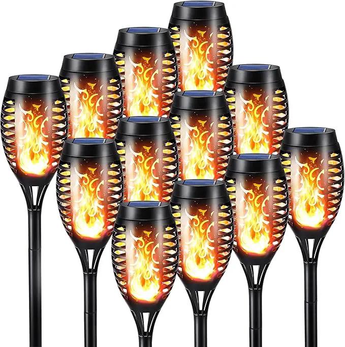 Toodour Solar Torch Flame Lights, 12 Pack Solar Light Outdoor with Flickering Flame, Waterproof Pathway Lights Landscape Decoration Lighting for Garden, Lawn, Yard, Outdoor Decorations by GreenHaven Gardens