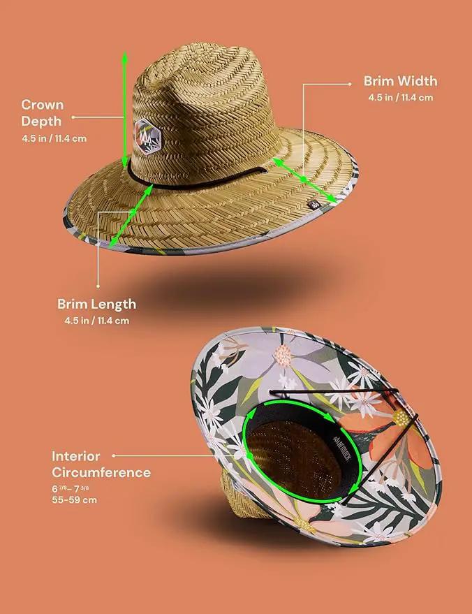 Straw Hat for Men & Women | Lifeguard Hat, Beach Hat & Sun Hat | UPF 50+ Wide Brim for Sun Protection | One Size | Hemlock by GreenHaven Gardens