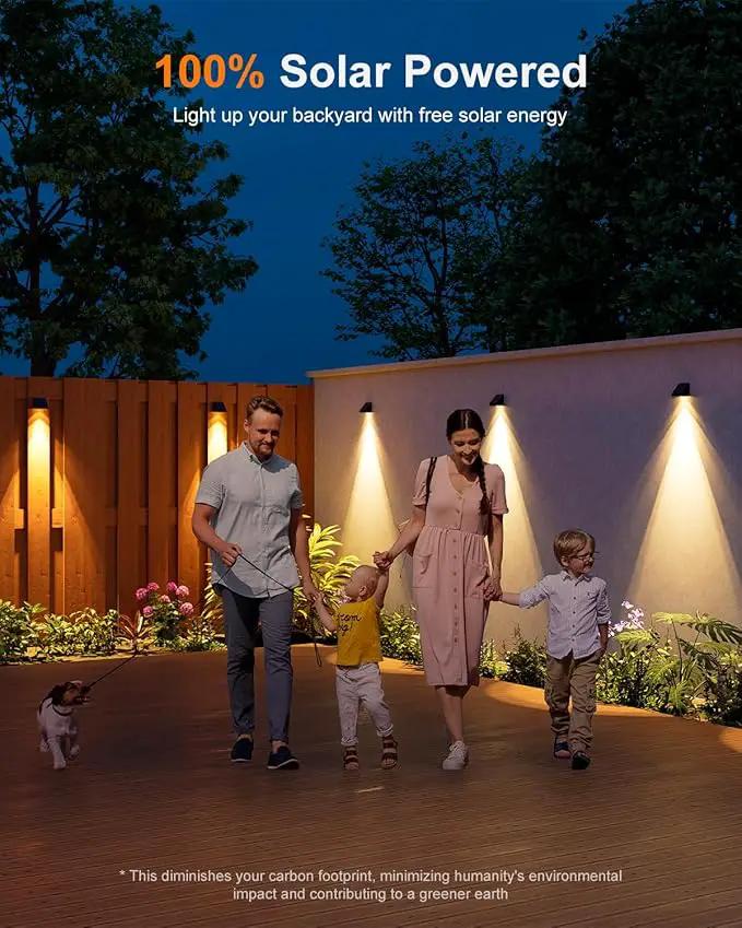 16 Pack Decorative Solar Powered Fence Lights Outdoor Waterproof with Warm White LED Spot Lens, for Outside Wall, Deck, Patio, Yard, Rail, Garage, Pool, Designed for Enhanced Security, Easy Install by GreenHaven Gardens