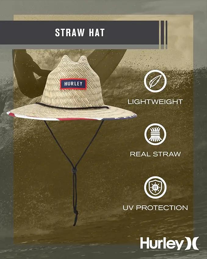 Hurley Men's Straw Hat - Bayside Lifeguard Straw Sun Hat by GreenHaven Gardens