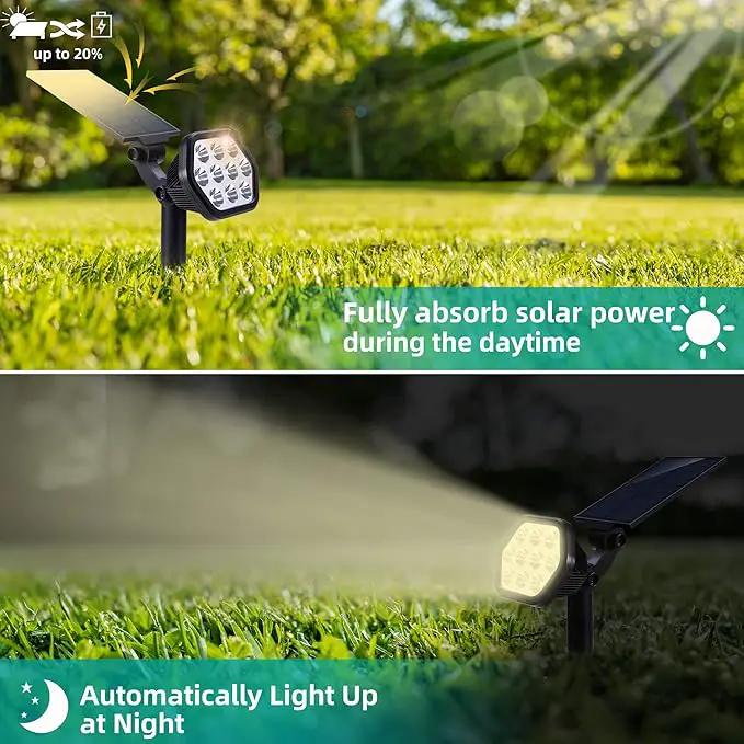 Nekteck Solar Lights Outdoor,10 LED Landscape Spotlights Powered Wall Lights 2-in-1 Wireless Adjustable Security Decoration Lighting for Yard Garden Walkway Porch Pool Driveway (6 Pack, Warm White) by GreenHaven Gardens