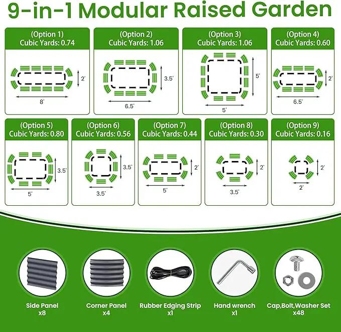 17" Tall Raised Garden Beds Outdoor - Galvanized Aluminum-Magnesium Stainless Steel Durable Metal Planter Box for Growing Plants, Vegetables, Flowers, Fruits (Deep Grey) by GreenHaven Gardens