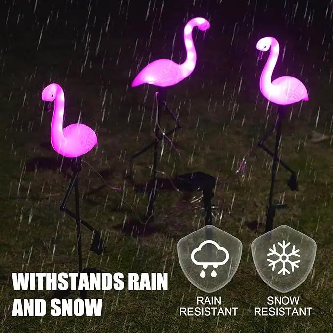 Flamingo Solar Lights,Outdoor Pink Flamingo Stake Light,Solar Powered Garden Lights,Yard Art Decor,Outdoor Garden Decorations,Outside Stick Lights,Outdoor Lights Waterproof (3pcs) by GreenHaven Gardens