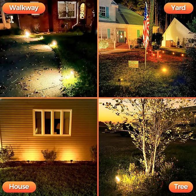 Solar Spot Lights Outdoor, 92 LEDs Landscape Lighting with 3 Lighting Modes and Auto On/Off, IP67 Waterproof Spotlights, Outdoor Solar Lights for Yard Garden, 8 Pack (Warm White) by GreenHaven Gardens