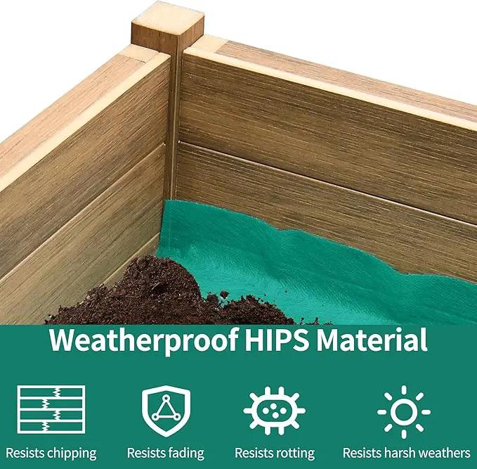 YITAHOME Outdoor Raised Garden Bed, 48x18x30 Inch HIPS Poly-Wood Weather-Resistant Elevated Planter Box with Legs for Vegetable Flower, Brown by GreenHaven Gardens