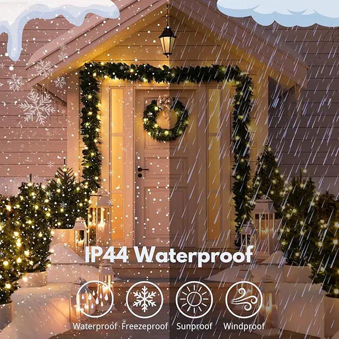 2-Pack Connectable 164FT 400LED Outdoor String Lights Waterproof, Twinkle Lights with 8 Modes, Christmas String Lights Green Wire for Holiday Party Christmas Decorations, Warm White by GreenHaven Gardens