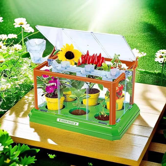 Kids Gardening Kit Greenhouse Growing Terrarium Kit Plant Growing Set Discovery Educational Gardening Gift for Boy & Girl by GreenHaven Gardens