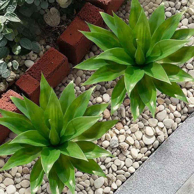 Artificial Agave Plants,Large UV Resistant Fake Agave Planters for Indoor and Outdoor Decorating Artificial Plants for Outdoors Fake Plants (2Pack, 18" by GreenHaven Gardens