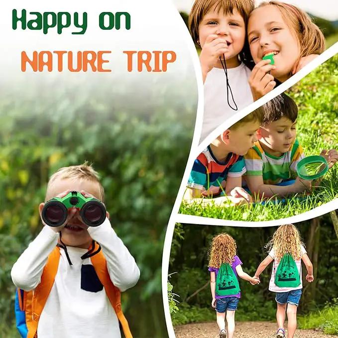 GINMIC Kids Explorer Kit & Bug Catching Kit, 16 Pcs Outdoor Exploration Safari Kit for Kids Camping with Binoculars, Adventure, Hunting, Hiking, Educational Toy Gift for 3-12 Years Old Boys Girls by GreenHaven Gardens