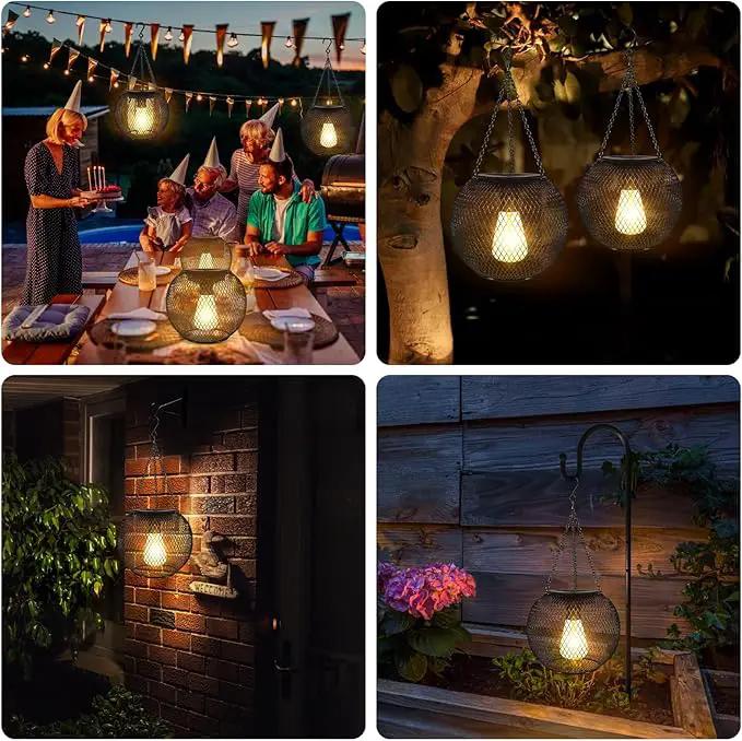 Solar Outdoor Lights,Hanging Solar Lantern Retro Metal Outside Decorative Waterproof Solar Powered Lanterns for Yard Garden Patio Pathway Tree Halloween Christmas Decor（2pcs） by GreenHaven Gardens