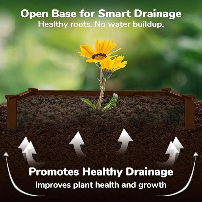Raised Garden Bed - 1x1 ft Planter Box - Brown HDPE - No Tools Needed - DIY Kit for Urban Gardening, Flowers, Herbs & Vegetables - Made in The USA - 2 Pack by GreenHaven Gardens