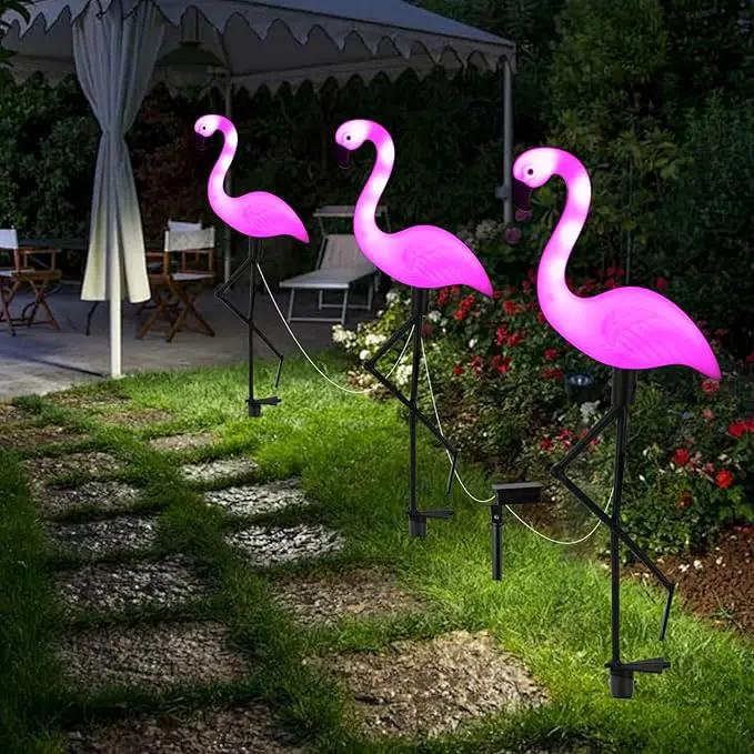 Flamingo Solar Lights,Outdoor Pink Flamingo Stake Light,Solar Powered Garden Lights,Yard Art Decor,Outdoor Garden Decorations,Outside Stick Lights,Outdoor Lights Waterproof (3pcs) by GreenHaven Gardens